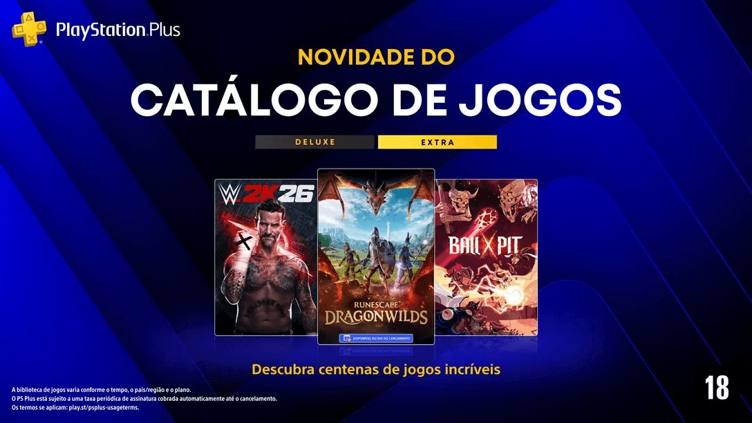 PlayStation Plus de setembro traz RuneScape: Dragonwilds, WWE 2K26 e mais oito jogos