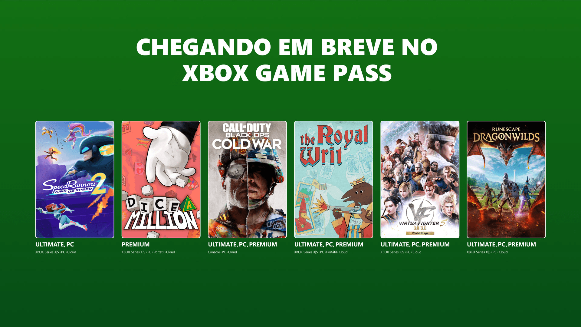 Xbox Game Pass anuncia leva de setembro com RuneScape: Dragonwilds, Virtual Fighter 5 R.E.V.O e Call of Duty: Black Ops Cold War