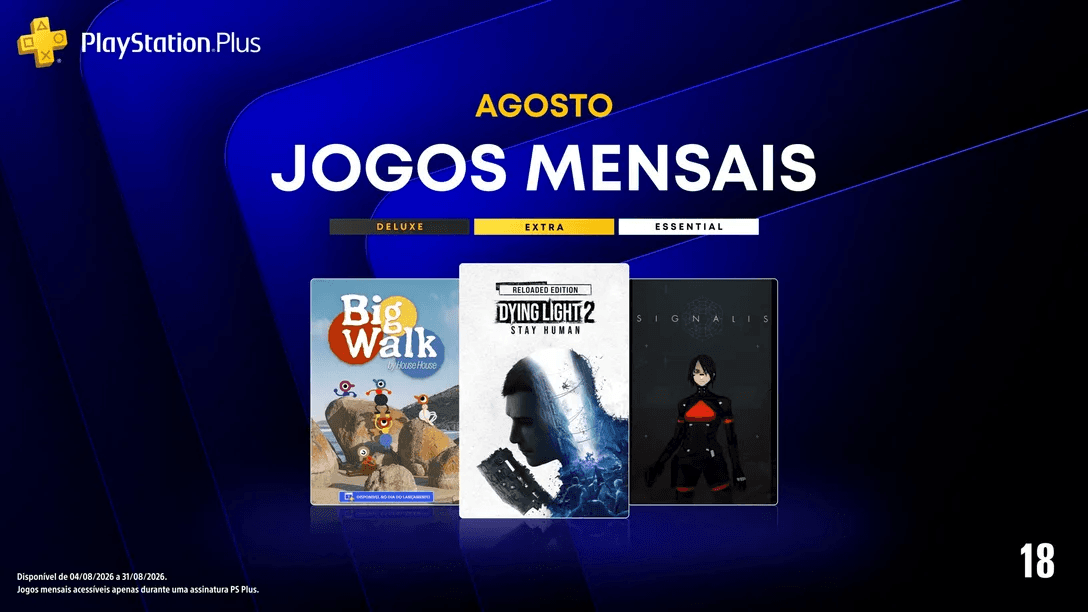 Jogos mensais da PlayStation Plus para agosto são revelados; confira os três títulos